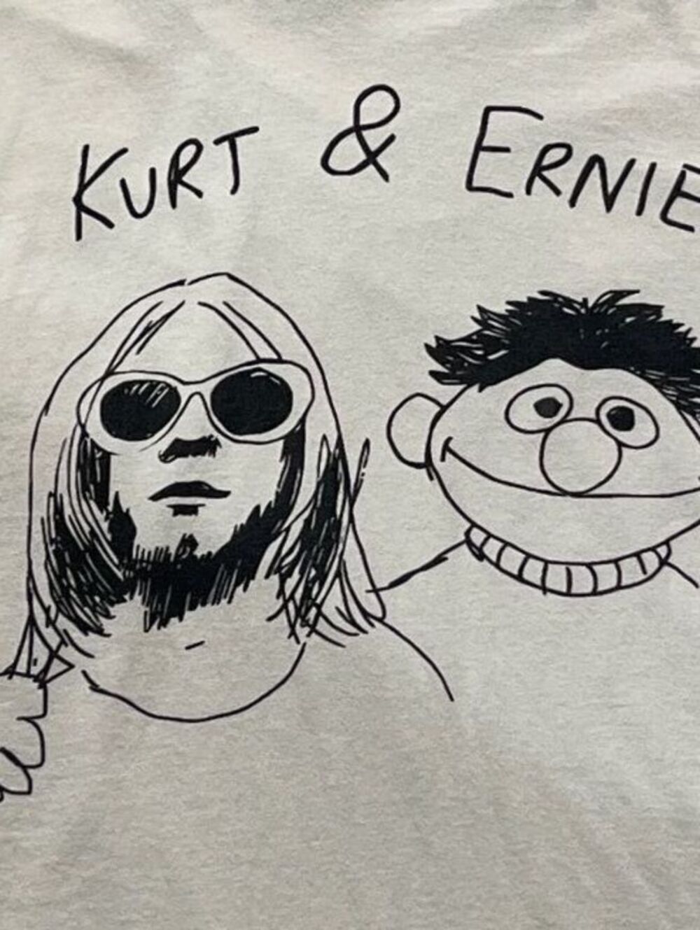 Kurt And Ernie Kurt Cobain Muppets Preowned Large T-shirt